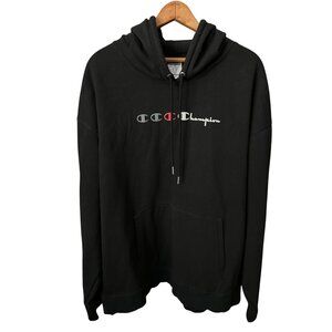 Champion Black Hoodie Logo  Classic Fleece Hoodie Cotton/Polyester Size 2X